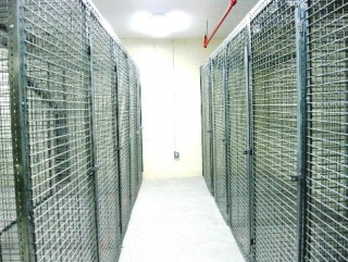 Tenant Storage Cages installed in Hoboken. To tier lockers shown. We also stock full size walkin type. Free onsite layouts. P(917)837-0032