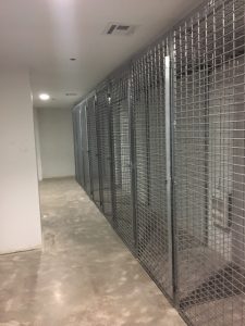Tenant Storage Cages Brooklyn. Single Tier. Stocked 3' wide and 4' wide. Various widths x 90" High. Sales@LockersUSA.com