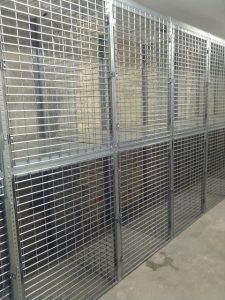Tenant Storage Cages West 43rd St NYC. Two tier cages are ideal with small basements and multiple residents. Stocked in all standard sizes. Free on site layouts. P(917) 837-0032