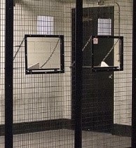 Wire cage service window